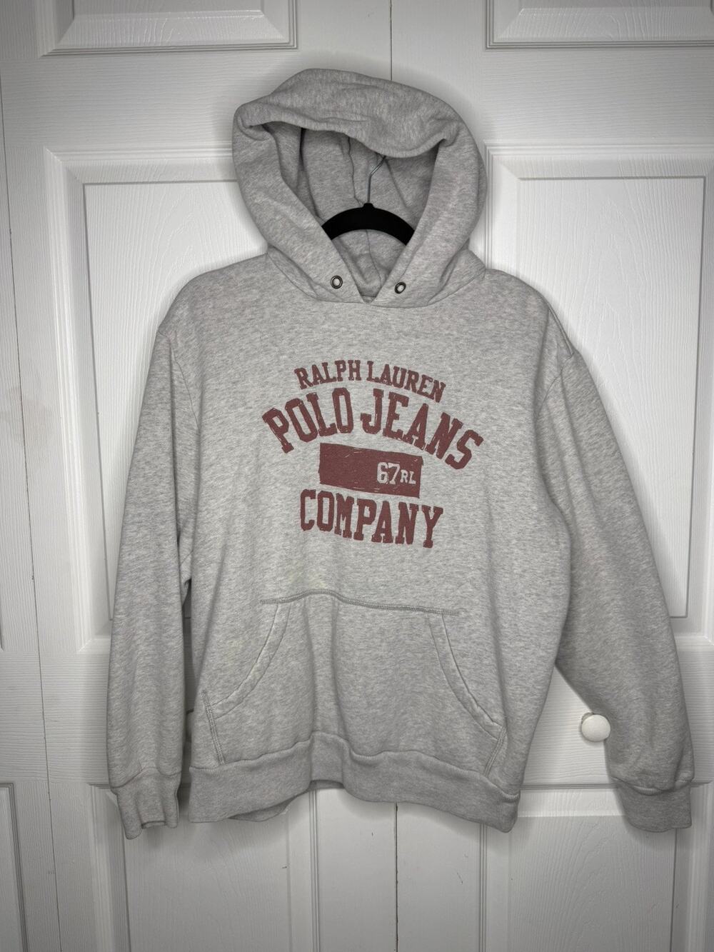 Vintage Polo Jeans Ralph Lauren Sweatshirt Size Medium 2000s Gray Hoodie